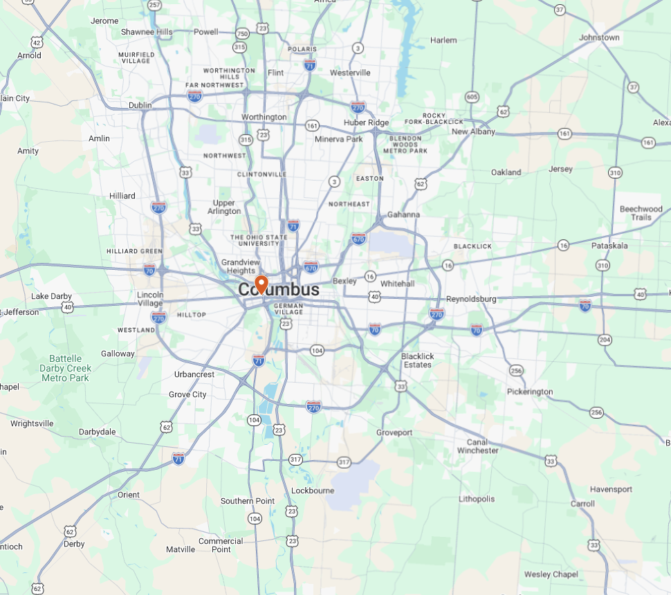 Columbus Ohio map of neurology locations